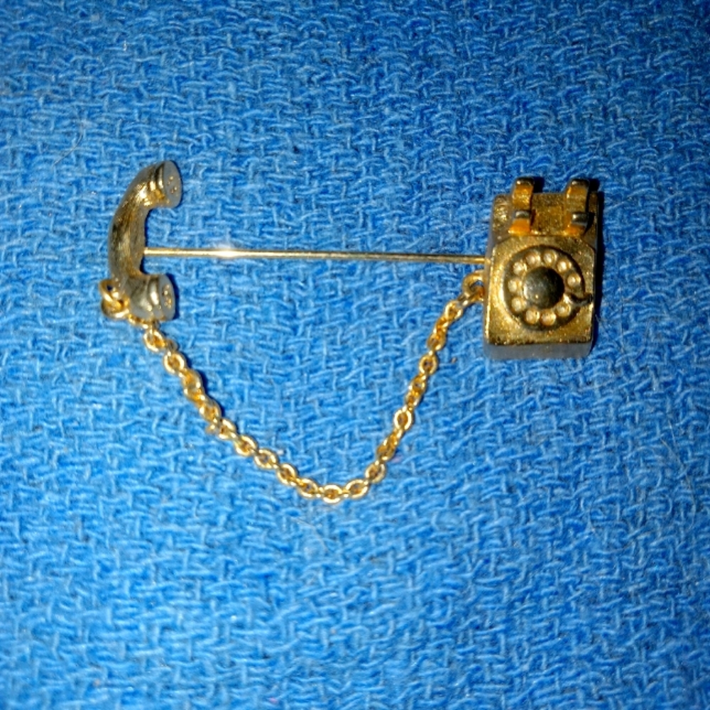 Vintage Avon telephone brooch pin